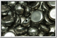 Dome Bead, 10x6mm, black, op., full chrome, 5 Stk.