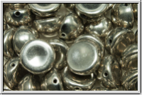 Dome Bead, 10x6mm, black, op., full argentic, 5 Stk.