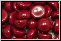 Dome Bead, 10x6mm, white, alabaster, fiesta cranberry, 5 Stk.
