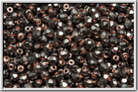 B�hm. Glasschliffperle, feuerpol., 3mm, black, op., heavy metal violet, 50 Stk.