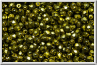 B�hm. Glasschliffperle, feuerpol., 3mm, black, op., heavy metal zest, 50 Stk.