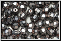 B�hm. Glasschliffperle, feuerpol., 6mm, black, op., heavy metal violet, 25 Stk.