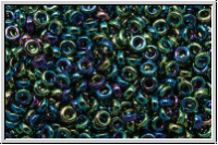 MSP-0455, MIYUKI Spacers, 2,2x1mm, blue/green, met., iris., 5g