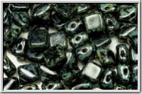 SILKY-Beads, 6x6mm, black, op., picasso, 25 Stk.