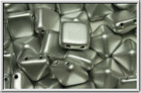 2-Loch-Pyramide, 12x12x9mm, silver, met., satin, 6 Stk.