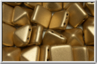 2-Loch-Pyramide, 12x12x9mm, gold, met., satin, 6 Stk.