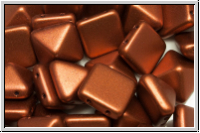 2-Loch-Pyramide, 12x12x9mm, copper, dk. met., satin, 6 Stk.