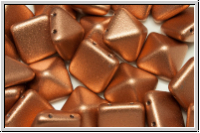 2-Loch-Pyramide, 12x12x9mm, copper, met., satin, 6 Stk.