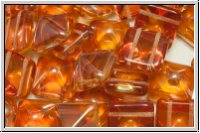 2-Loch-Pyramide, 12x12x9mm, crystal, trans., half copper luster, 6 Stk.