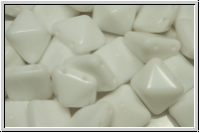 2-Loch-Pyramide, 12x12x9mm, white, alabaster, 6 Stk.