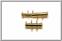 Schiebeschlie�e, 2 str�ngig, vertikal, 17x11mm, goldfb., Metall, 1 Stk.