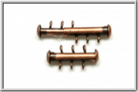 Schiebeschlie�e, 3 str�ngig, vertikal, 22x11mm, antikkupferfb., Metall, 1 Stk.