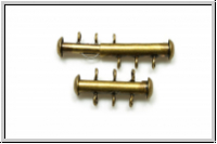 Schiebeschlie�e, 3 str�ngig, vertikal, 22x11mm, antikmessingfb., Metall, 1 Stk.