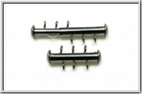 Schiebeschlie�e, 3 str�ngig, vertikal, 22x11mm, hematitefb., Metall, 1 Stk.