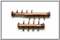 Schiebeschlie�e, 4 str�ngig, vertikal, 27x11mm, antikkupferfb., Metall, 1 Stk.