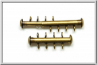 Schiebeschlie�e, 4 str�ngig, vertikal, 27x11mm, antikmessingfb., Metall, 1 Stk.