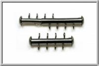 Schiebeschlie�e, 4 str�ngig, vertikal, 27x11mm, hematitefb., Metall, 1 Stk.