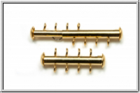 Schiebeschlie�e, 4 str�ngig, vertikal, 27x11mm, goldfb., Metall, 1 Stk.