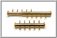 Schiebeschlie�e, 5 str�ngig, vertikal, 31x11mm, goldfb., Metall, 1 Stk.