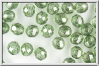 B�hm. Glasschliffperle, feuerpol., 8mm, erinite, trans., luster, 10 Stk.