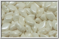 GemDUO, 5x8mm, white, op., luster, 25 Stk.