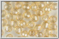 B�hm. Glasschliffperle, feuerpol., 8mm, crystal, trans., champagne, luster, 10 Stk.
