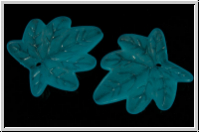 Acrylblatt "Acer", 25x24mm, turquoise, 2 Stk.