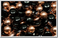 Candy-Beads�, 8mm, black, op., half capri gold, 25 Stk.