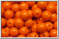 b�hm. Glasperle, rund, 6mm, orange, op., 25 Stk.