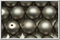 b�hm. Glasperle, rund, 10mm, white, alabaster, grey pearl matte, 5 Stk.