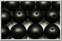 b�hm. Glasperle, rund, 10mm, white, alabster, black pearl matte, 5 Stk.