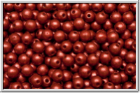 b�hm. Glasperle, rund, 3mm, lava red, met., satin, 50 Stk.