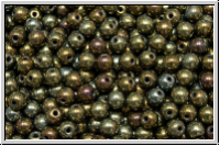 b�hm. Glasperle, rund, 3mm, Farbe, brown, met., iris., 50 Stk.