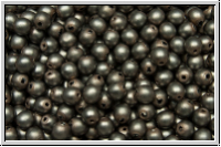 b�hm. Glasperle, rund, 3mm, white, alabaster, grey pearl, matte, 50 Stk.