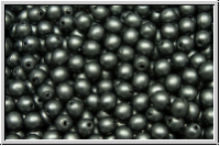 b�hm. Glasperle, rund, 3mm, white, alabaster, dk. grey pearl, matte, 50 Stk.