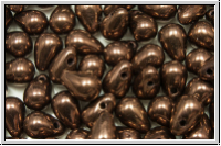 Drop Beads, 4x6mm, black, op., vega luster, 20 Stk.