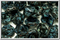 2-Loch-Pyramide, Hexagon, 12x12x8mm, black, op., travertin, 6 Stk.