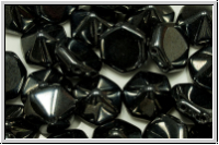 2-Loch-Pyramide, Hexagon, 12x12x8mm, hematite, met., 6 Stk.
