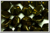 2-Loch-Pyramide, Hexagon, 12x12x8mm, green, met., 6 Stk.