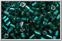 TH-11-0027bd, TOHO Hexagon, 11/0, teal, trans., silver-ld., 10g