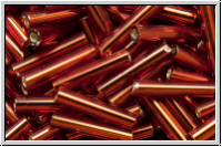 TBU-3-0025c, TOHO Bugle 3", 9mm, ruby, trans., silver-ld., 10g