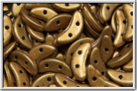 Crescent-Beads, 10x5x2,3mm, gold, met., saturated, 25 Stk.