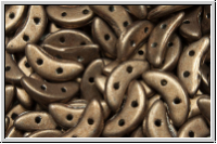 Crescent-Beads, 10x5x2,3mm, khaki, met., saturated, 25 Stk.