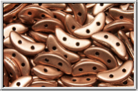 Crescent-Beads, 10x5x2,3mm, copper, med., met., satin, 25 Stk.