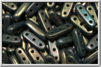3-Loch-Beam-Beads, 10x3,5mm, turquoise, persian, op., oxicized bronze, 12 Stk.