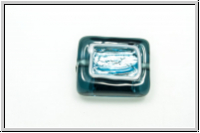 b�hm. Lampenperle, Silbereinzug, Rechteck mit Fenster, sapphire/lt. blue, 1 Stk.