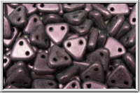 2-Loch-Triangles, CzechMates, 6mm, pink, met., suede, 50 Stk.