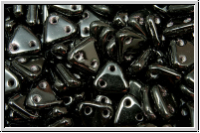 2-Loch-Triangles, CzechMates, 6mm, black, op., 50 Stk.