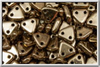 2-Loch-Triangles, CzechMates, 6mm, bronze, gold, met., 50 Stk.