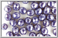 B�hm. Glasschliffperle, feuerpol., 8mm, topaz, dk., trans., vega, 10 Stk.